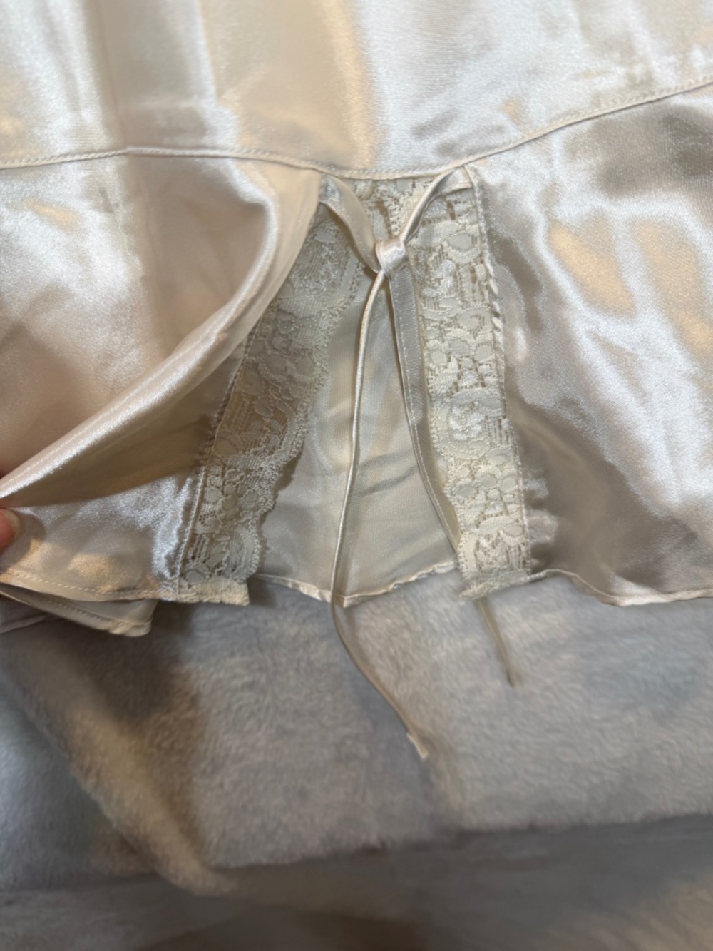 La Vie En Rose Babydoll Lingerie Womens Size XL White Satin Coquette Sexy Slip D - Picture 3 of 8